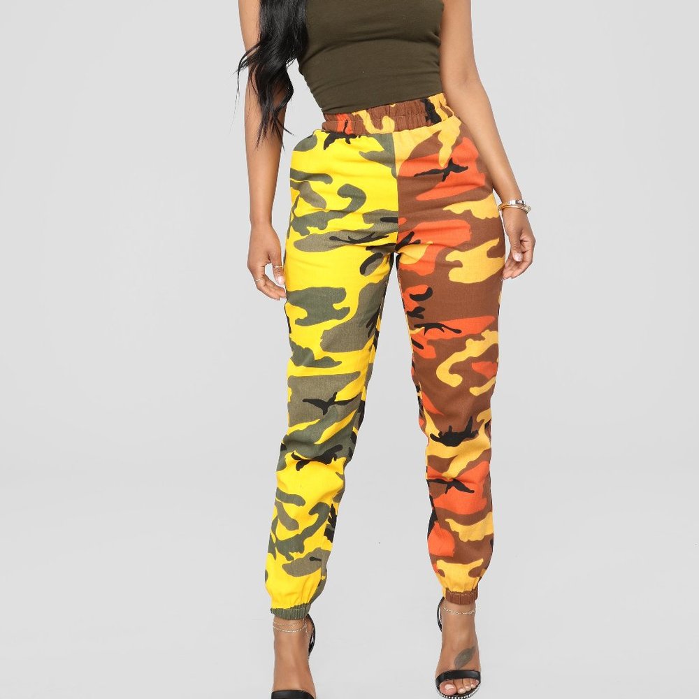 NWT Masira Cargo Joggers - Orange/Olive